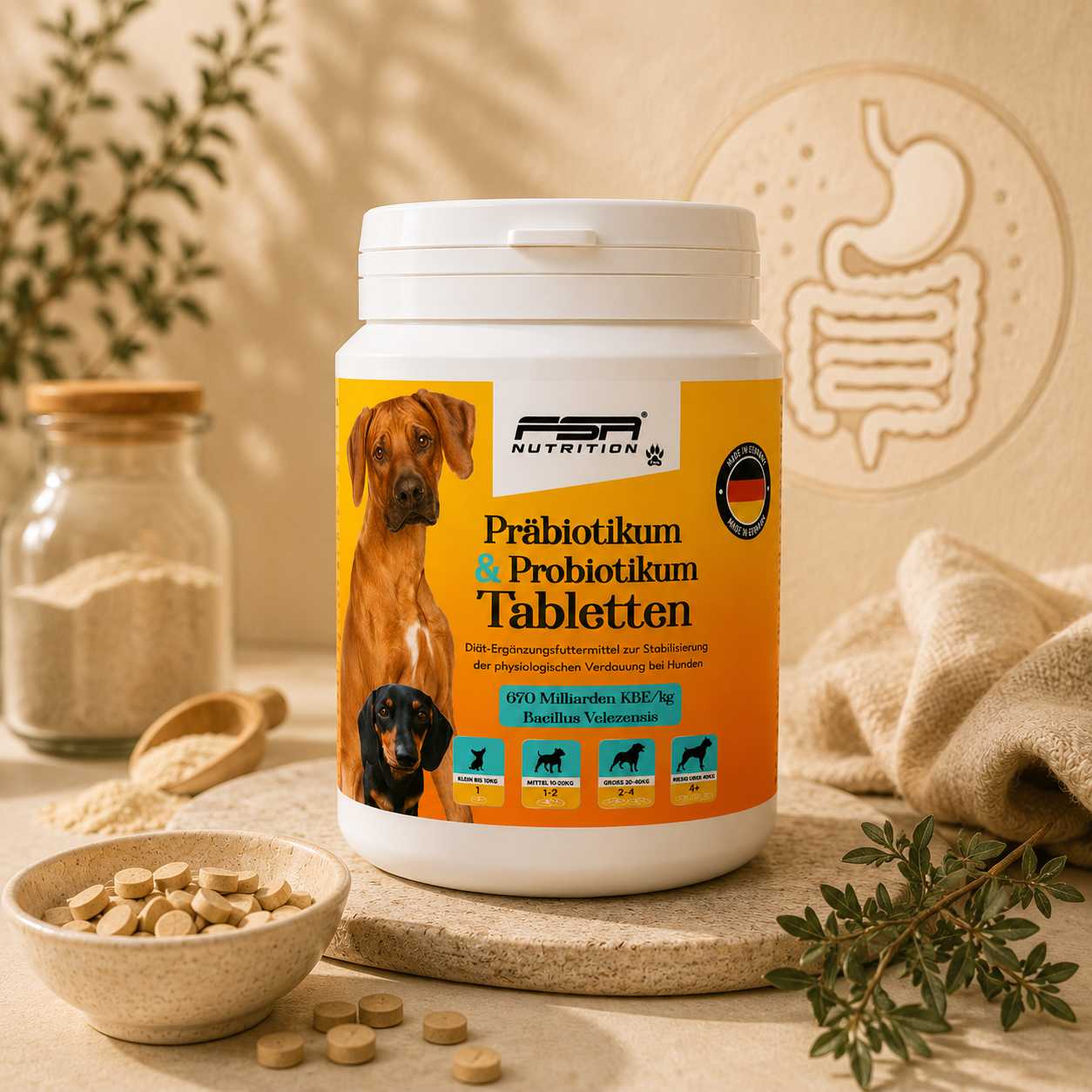 Präbiotikum + Probiotikum Tabletten für Hunde