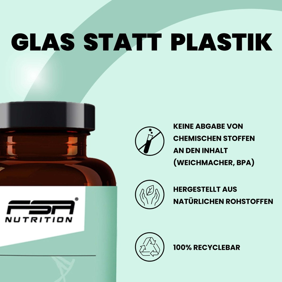 FSA NUTRITION - Magnesium Bisglycinat & Citrate im Glas - 120 Kapseln - 3er Spar - Set