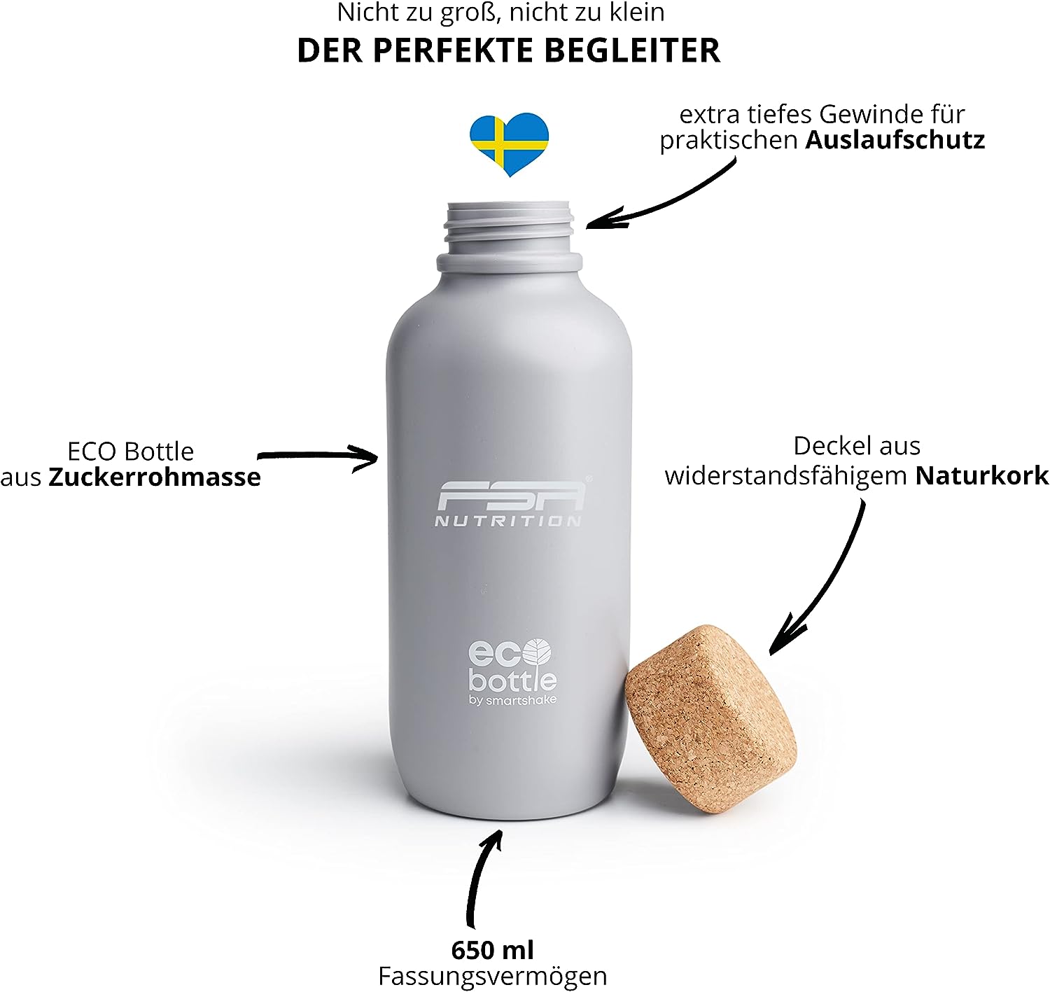 EcoBottle Trinkflasche Grau