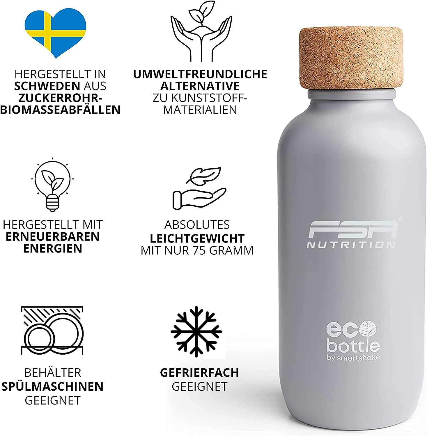 EcoBottle Trinkflasche Grau