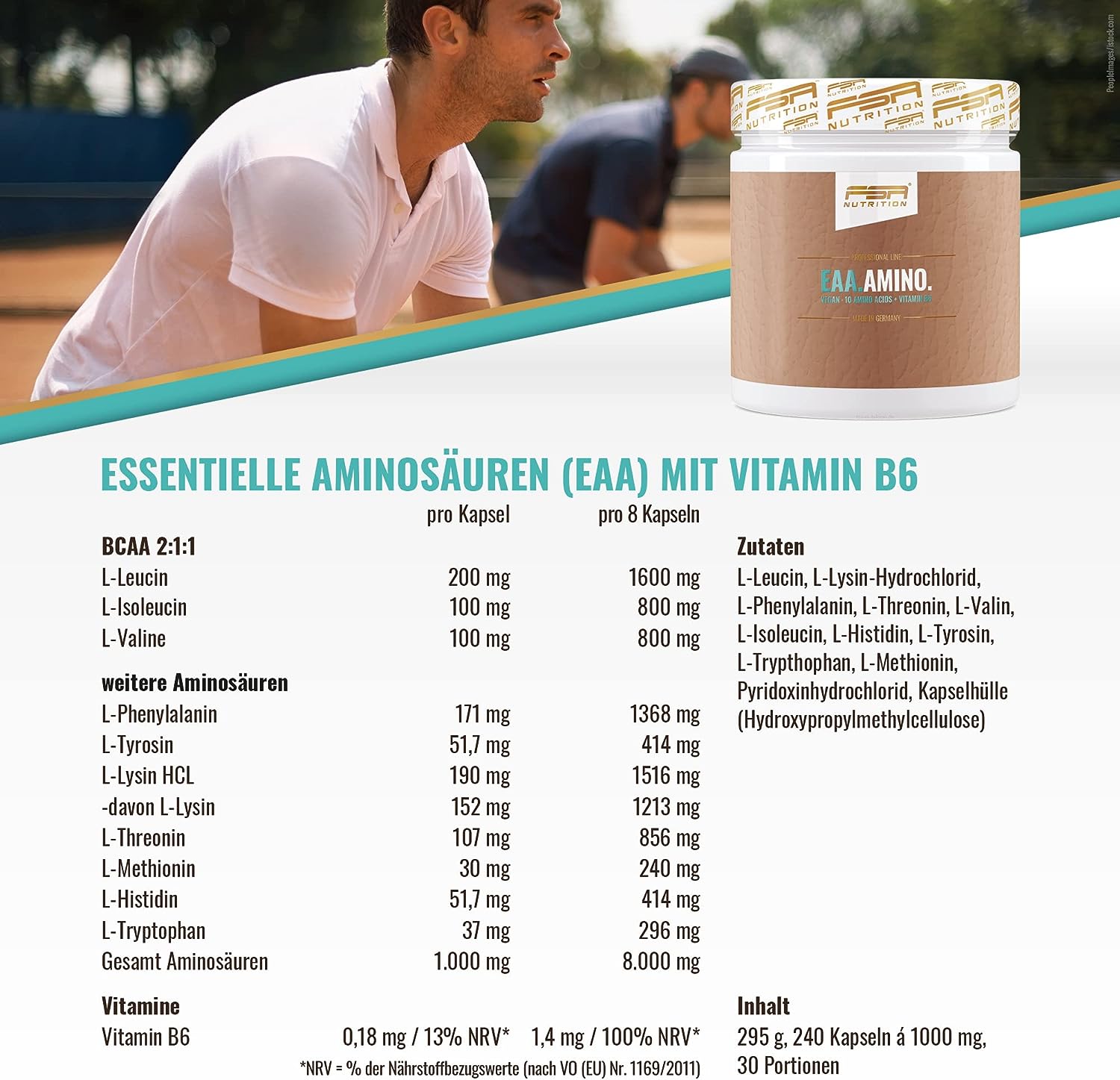 EAA Amino + Vitamin B6 240 Kapseln