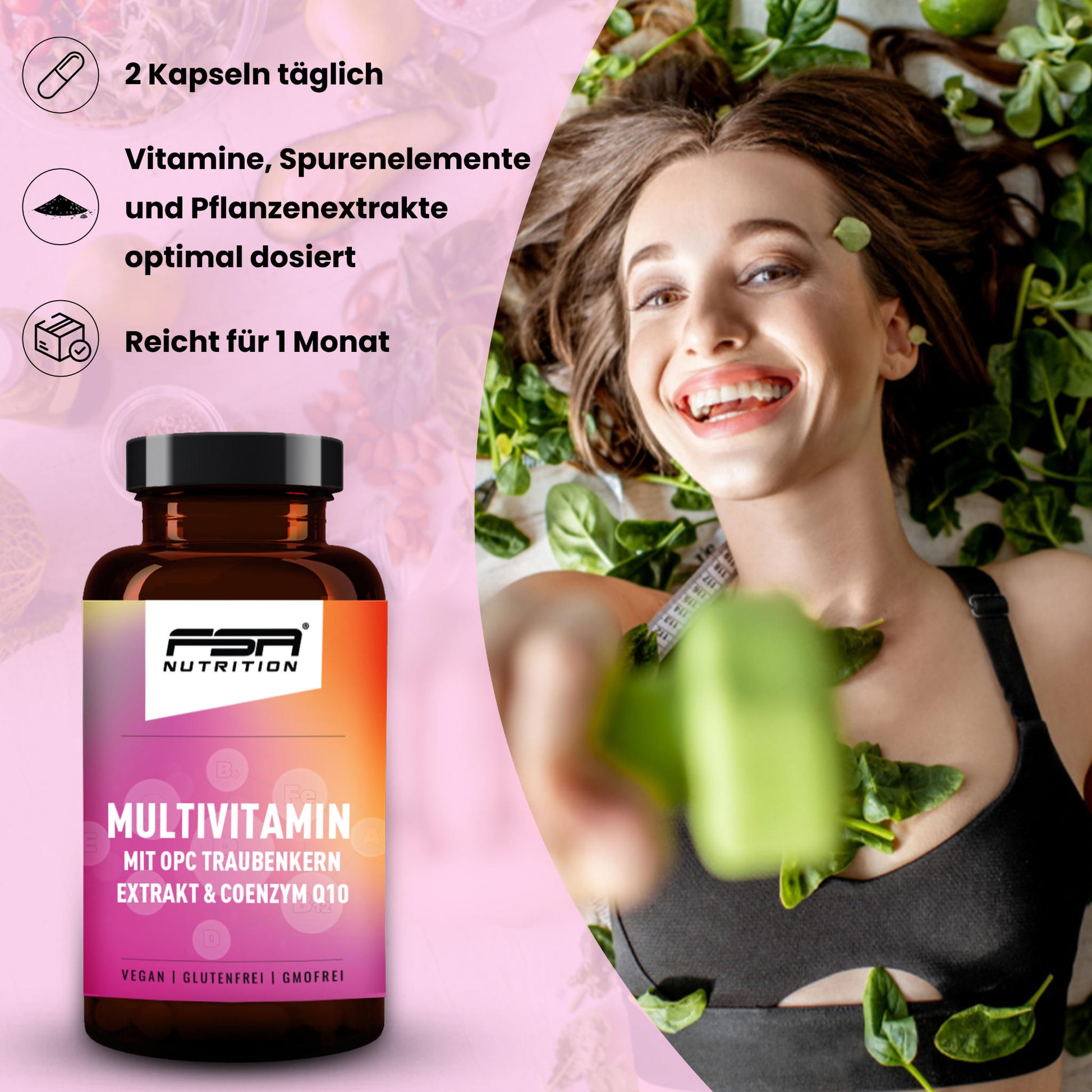 Multivitamin mit OPC Traubenkern Extrakt & Coenzym Q10 - 60 Kapseln