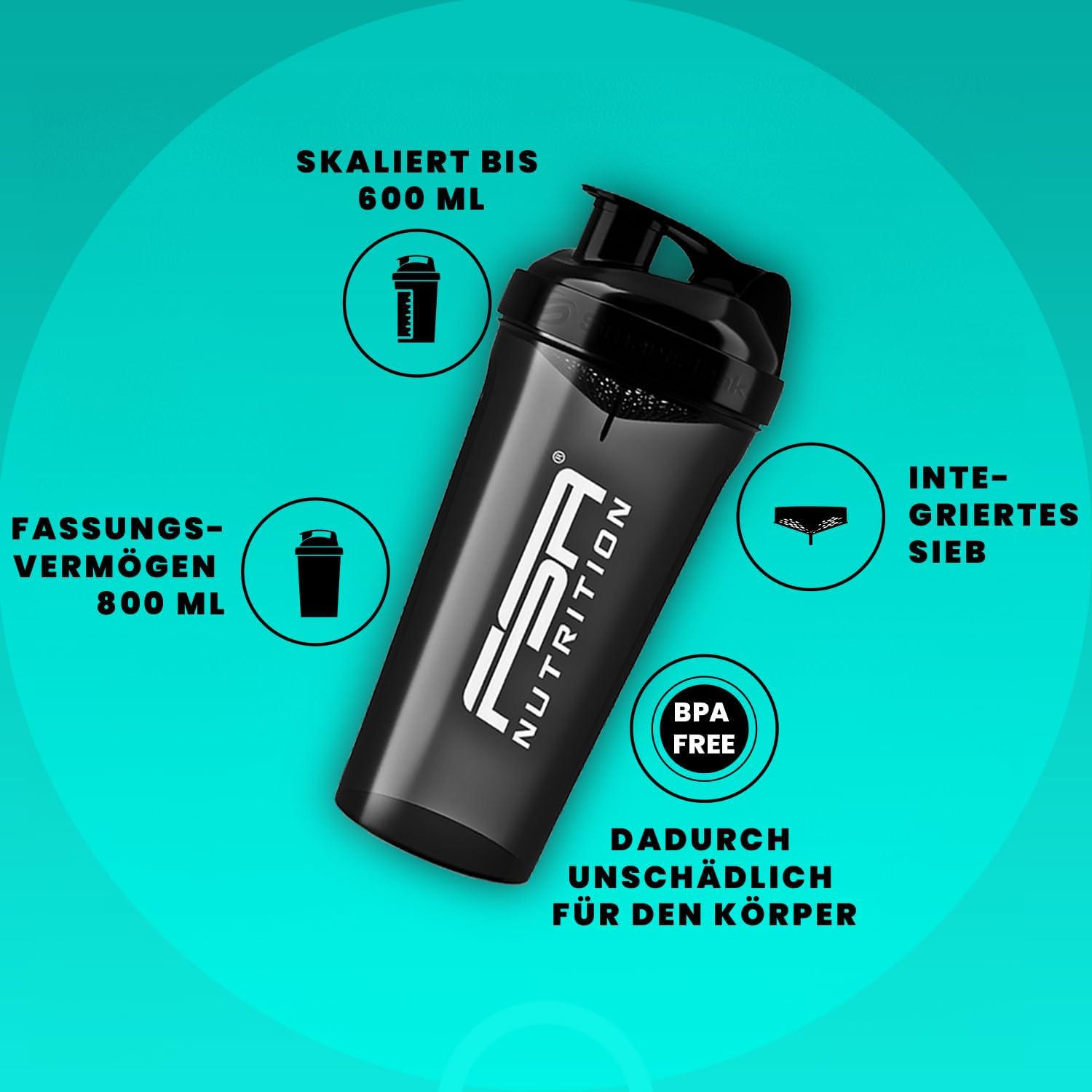 Protein Shaker Schwarz