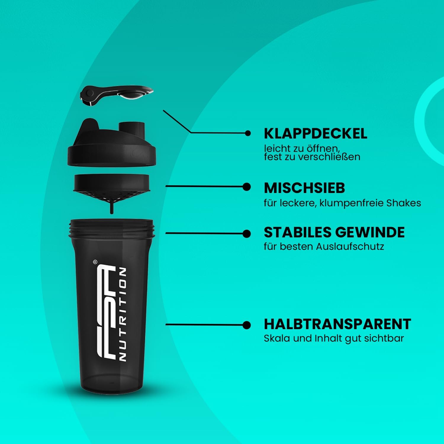 Protein Shaker Schwarz