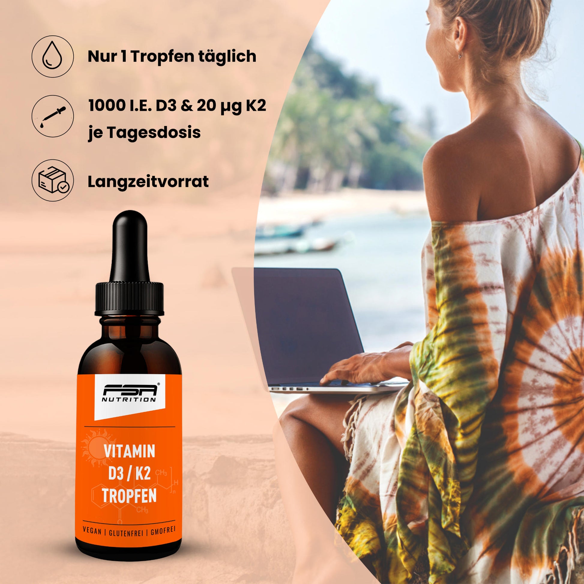 Vitamin D3 K2-MK7 Tropfen - 30ml