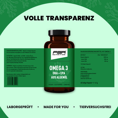 Omega 3 DHA + EPA aus Algenöl