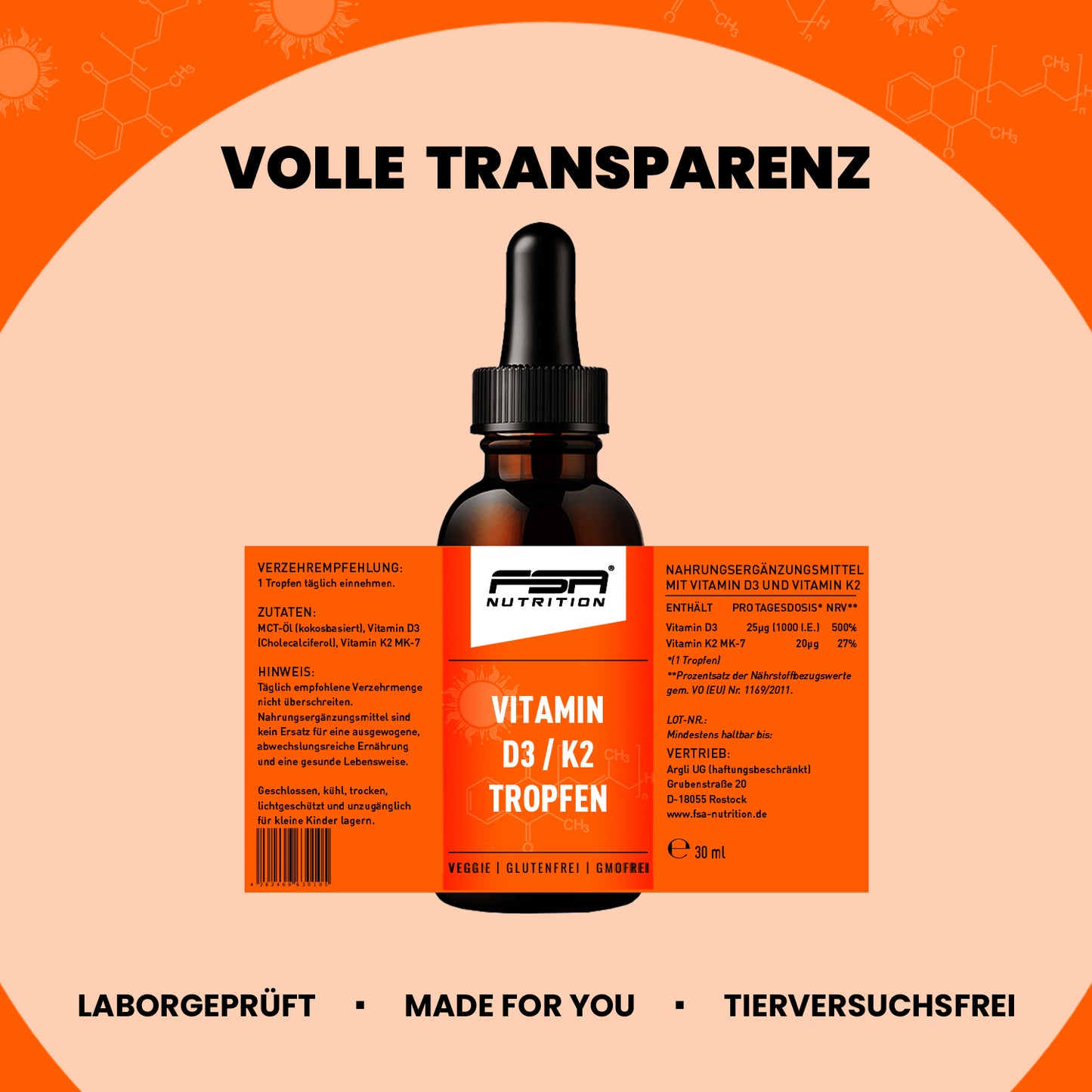Vitamin D3 + K2 MK7 Drops