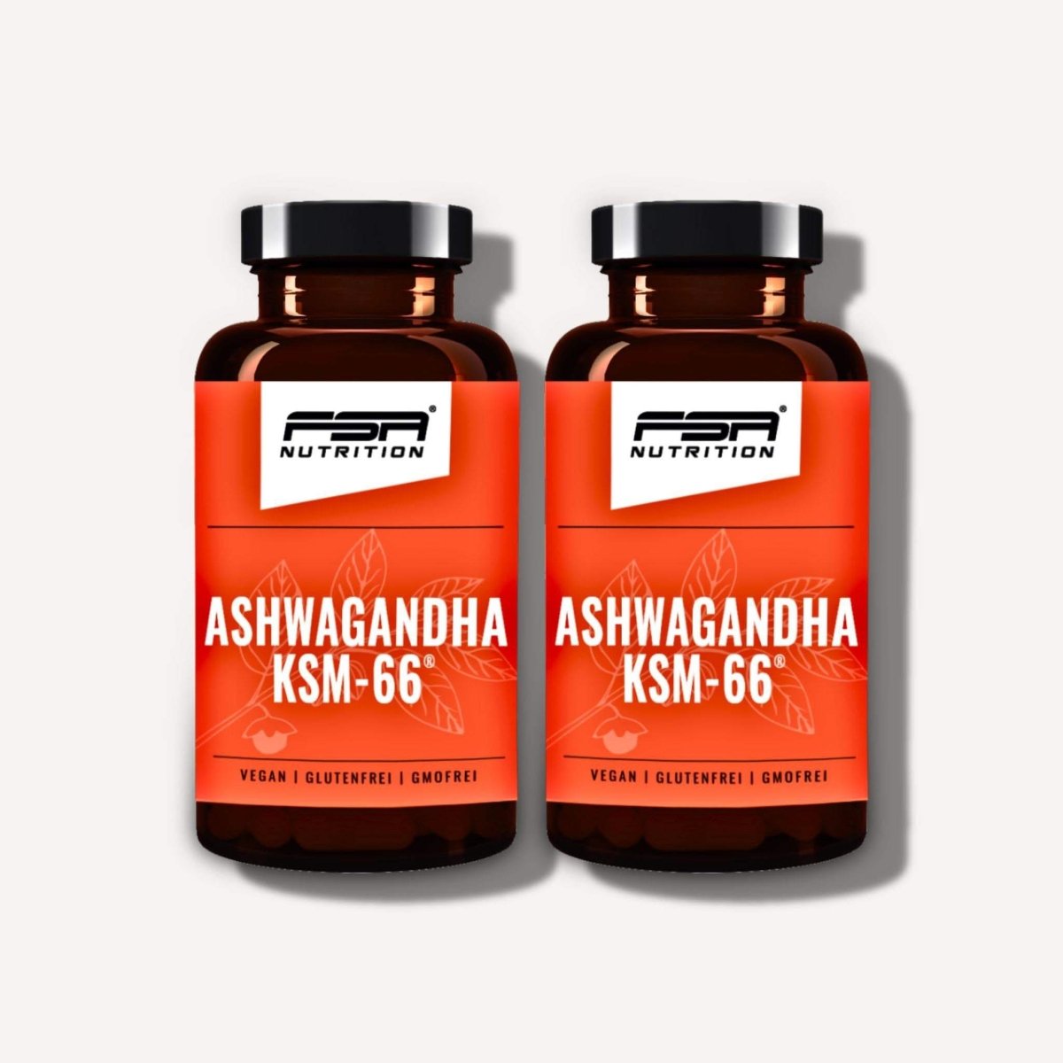 FSA NUTRITION - Ashwagandha KSM - 66 im Glas - 120 Kapseln - 2er Spar - Set