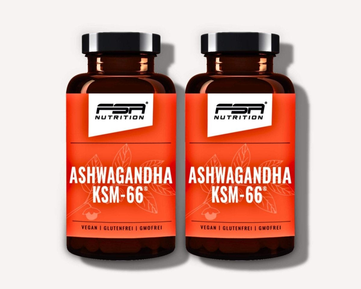 FSA NUTRITION - Ashwagandha KSM - 66 im Glas - 120 Kapseln - 2er Spar - Set