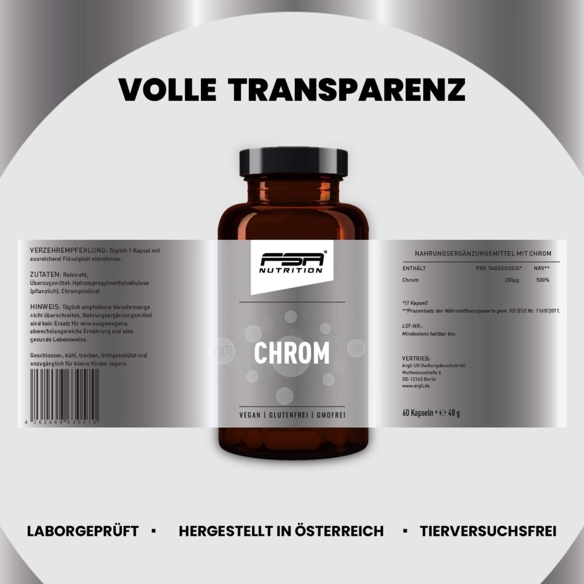 FSA NUTRITION - Chrom im Glas - 60 Kapseln