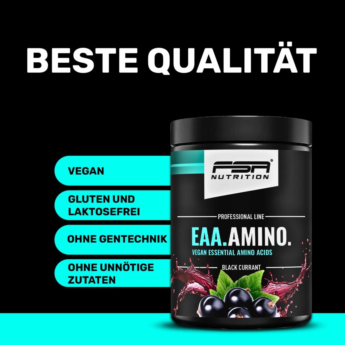 FSA NUTRITION - EAA Pulver - 500 g - schwarze Johannisbeere