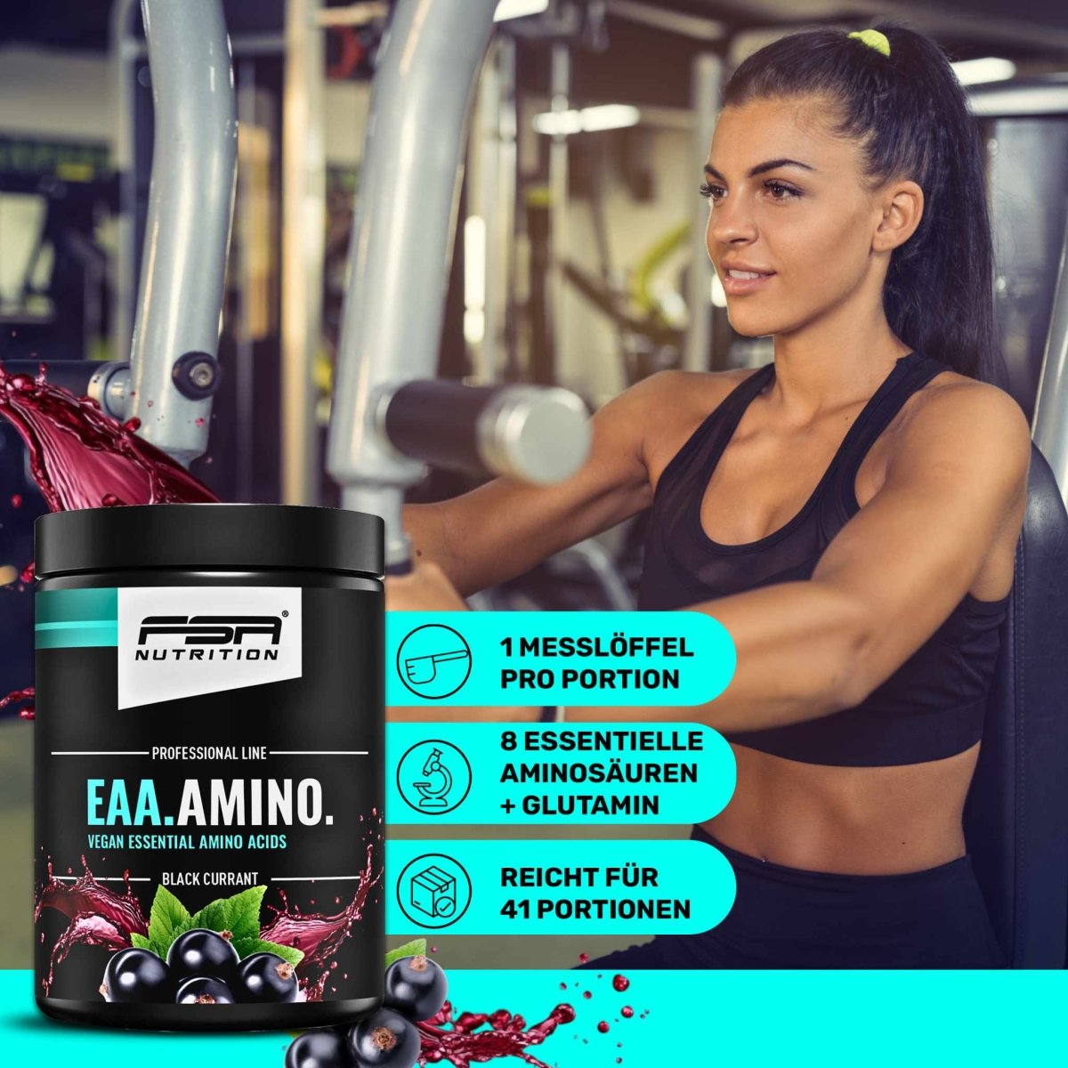 FSA NUTRITION - EAA Pulver - 500 g - schwarze Johannisbeere