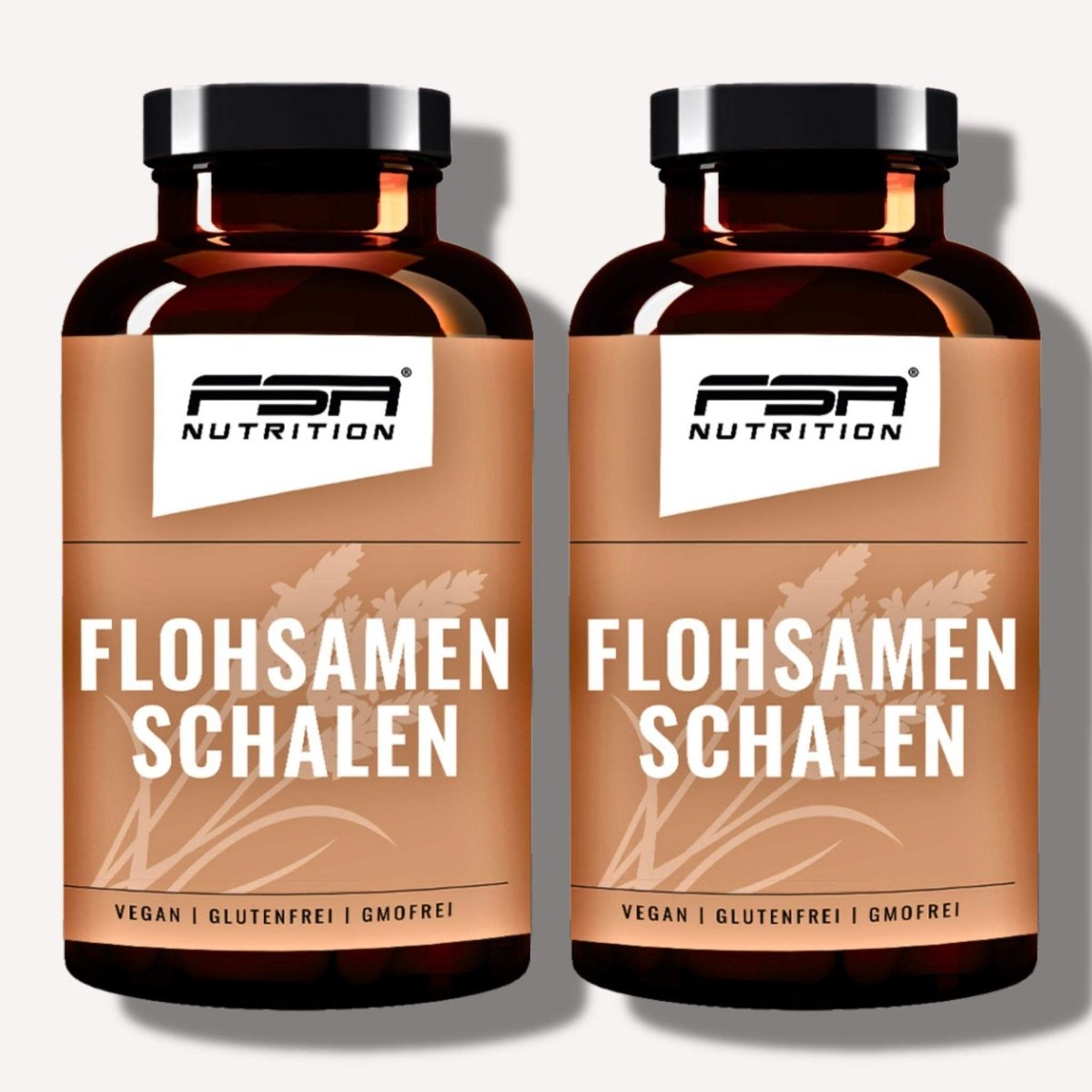 FSA NUTRITION - Flohsamenschalen im Glas - 180 Kapseln - 2er Spar - Set