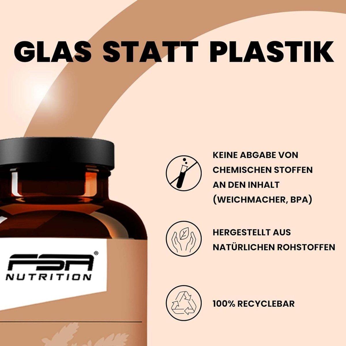 FSA NUTRITION - Flohsamenschalen im Glas - 180 Kapseln - 3er Spar - Set