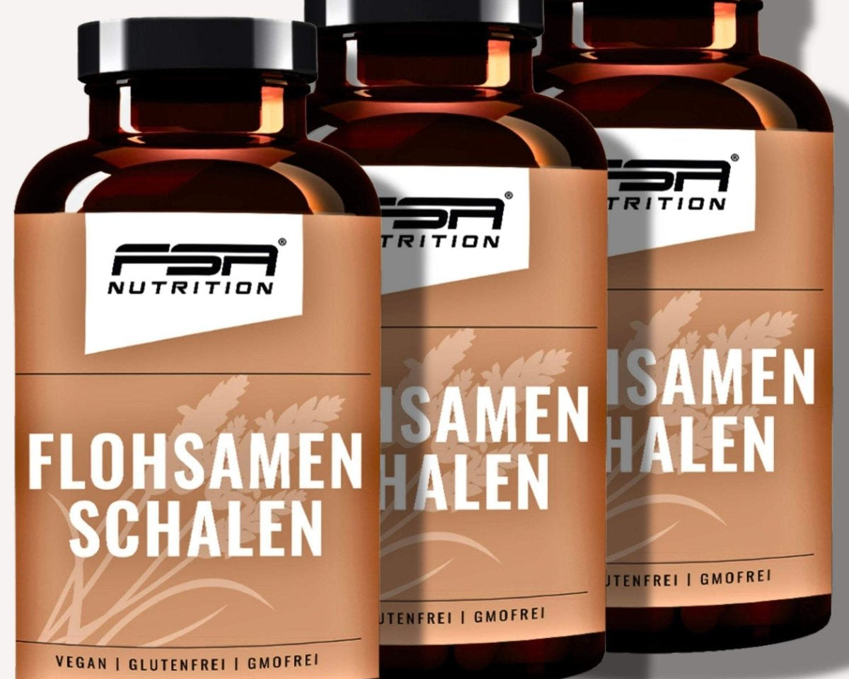 FSA NUTRITION - Flohsamenschalen im Glas - 180 Kapseln - 3er Spar - Set
