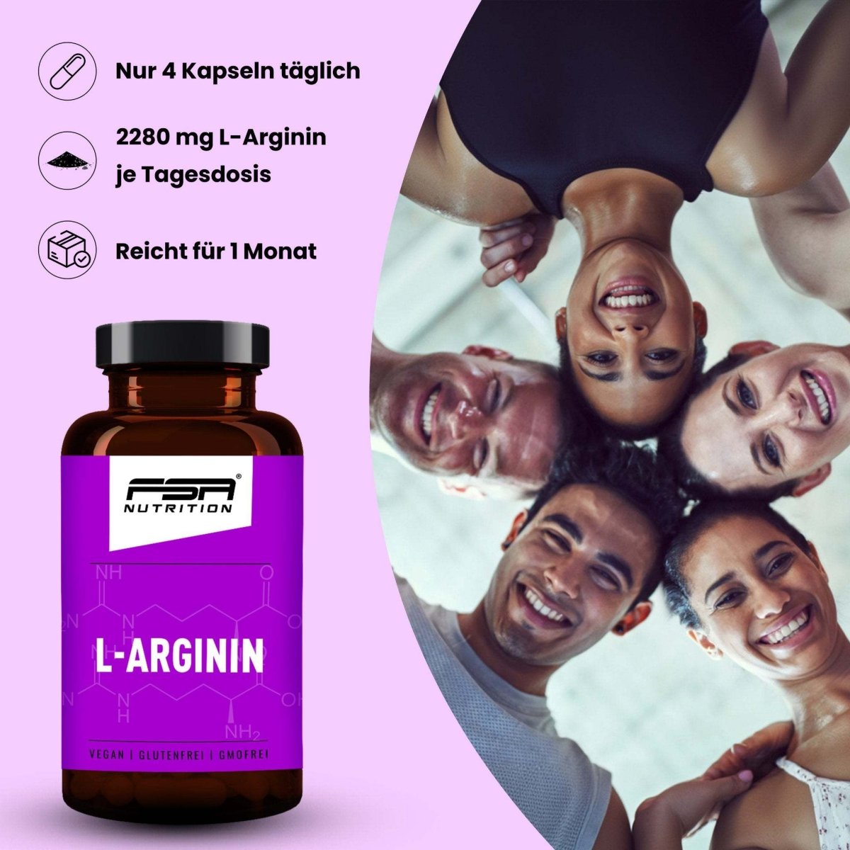FSA NUTRITION - L - Arginin im Glas - 120 Kapseln