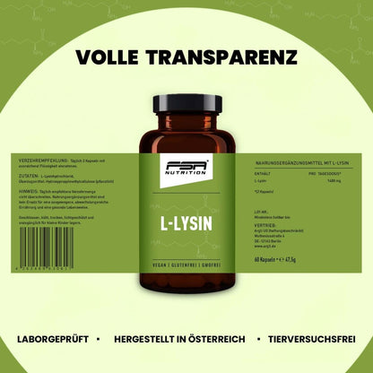 FSA NUTRITION - L - Lysin im Glas - 60 Kapseln