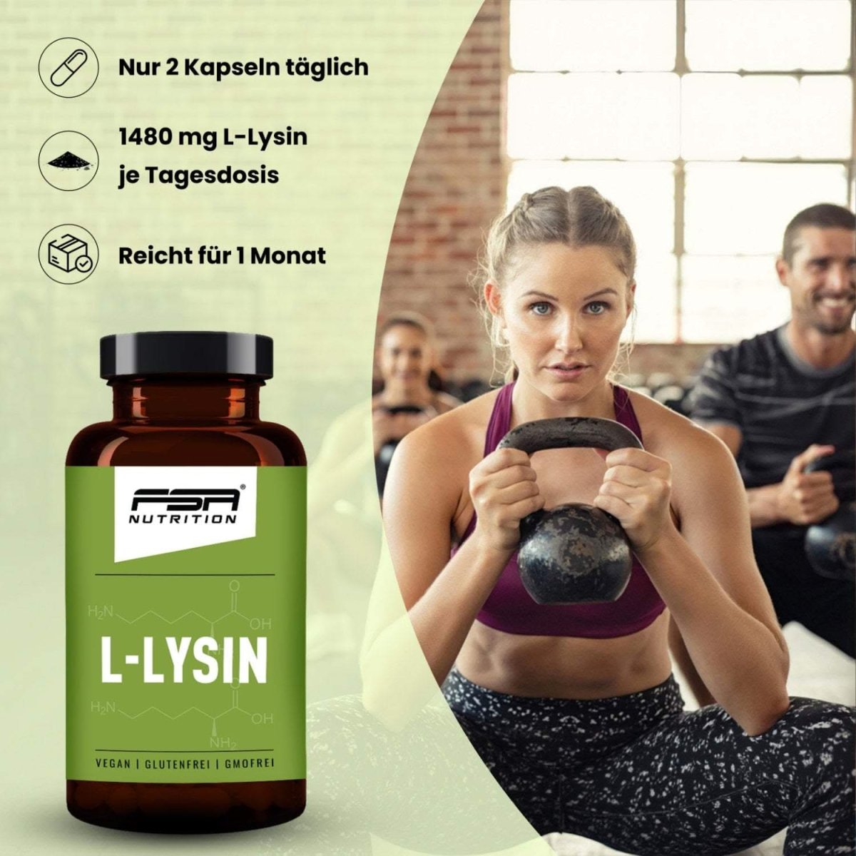 FSA NUTRITION - L - Lysin im Glas - 60 Kapseln