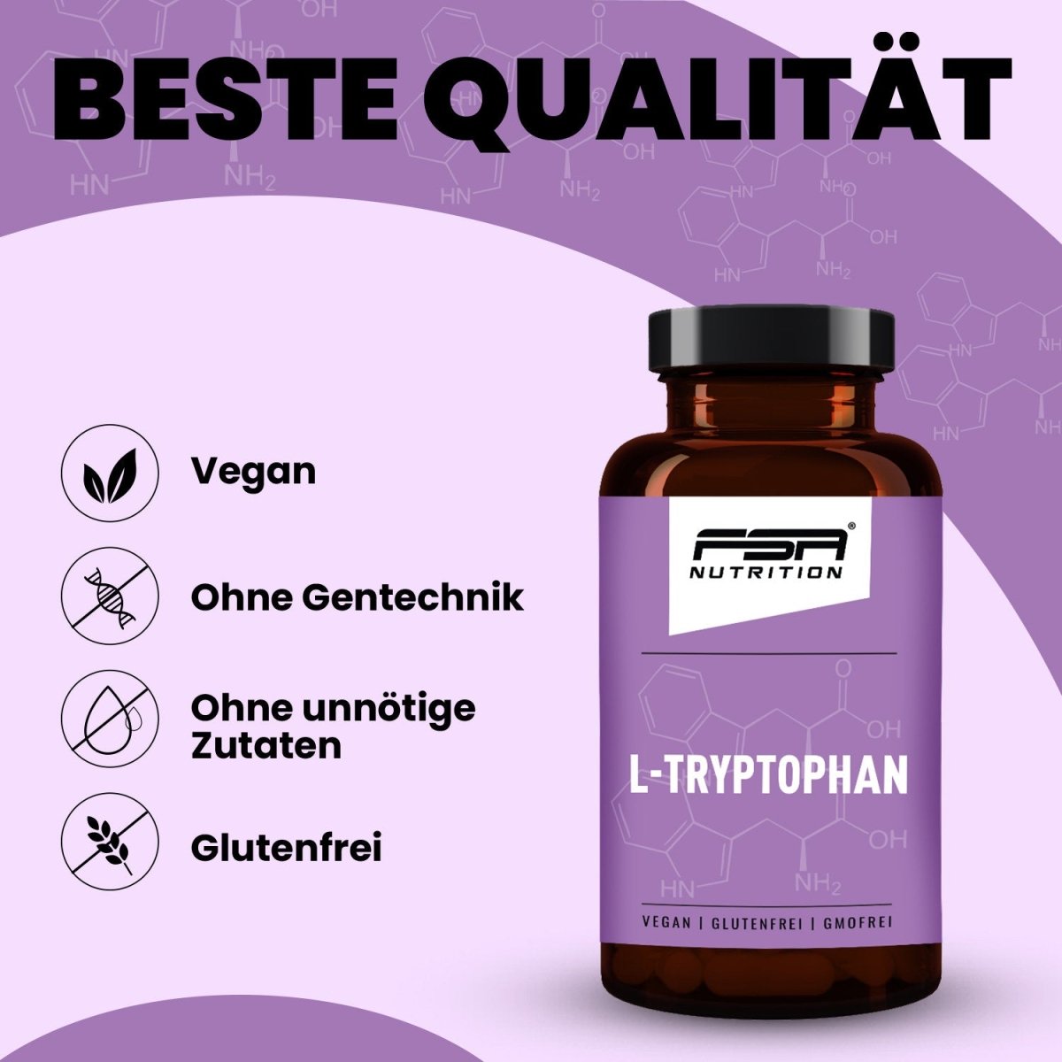 FSA NUTRITION - L - Tryptophan im Glas - 60 Kapseln