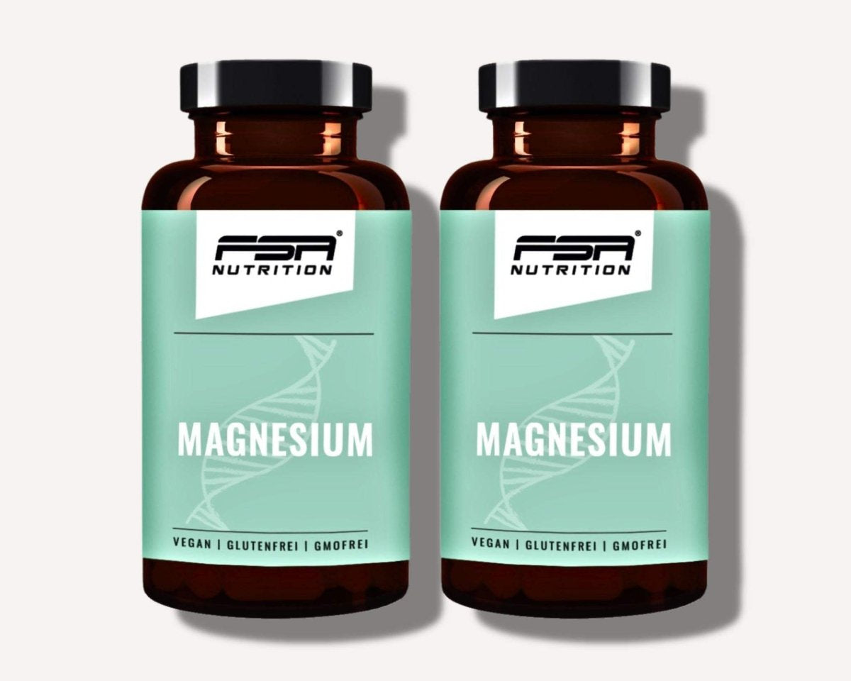 FSA NUTRITION - Magnesium Bisglycinat & Citrate im Glas - 120 Kapseln - 2er Spar - Set