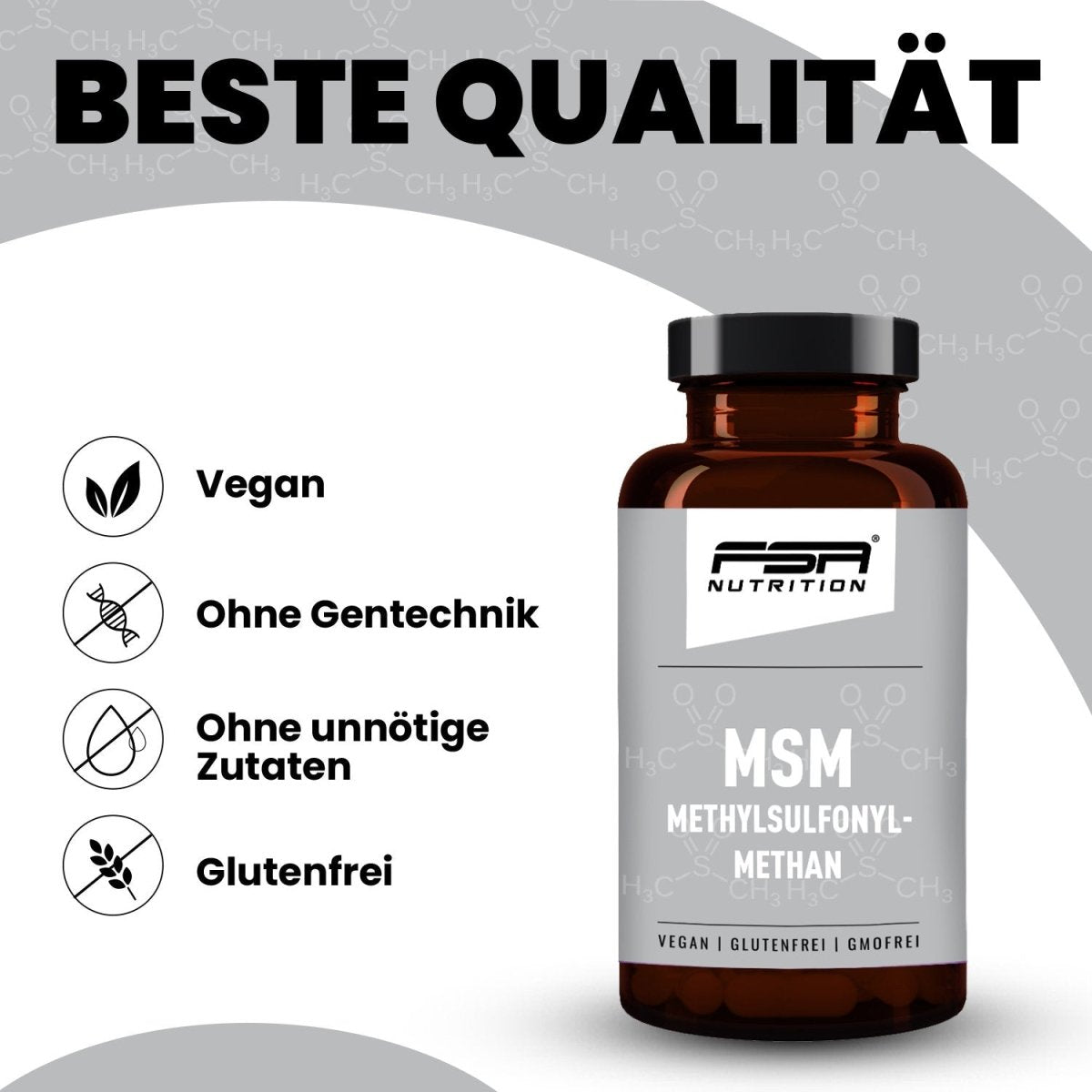 FSA NUTRITION - MSM im Glas - 120 Kapseln