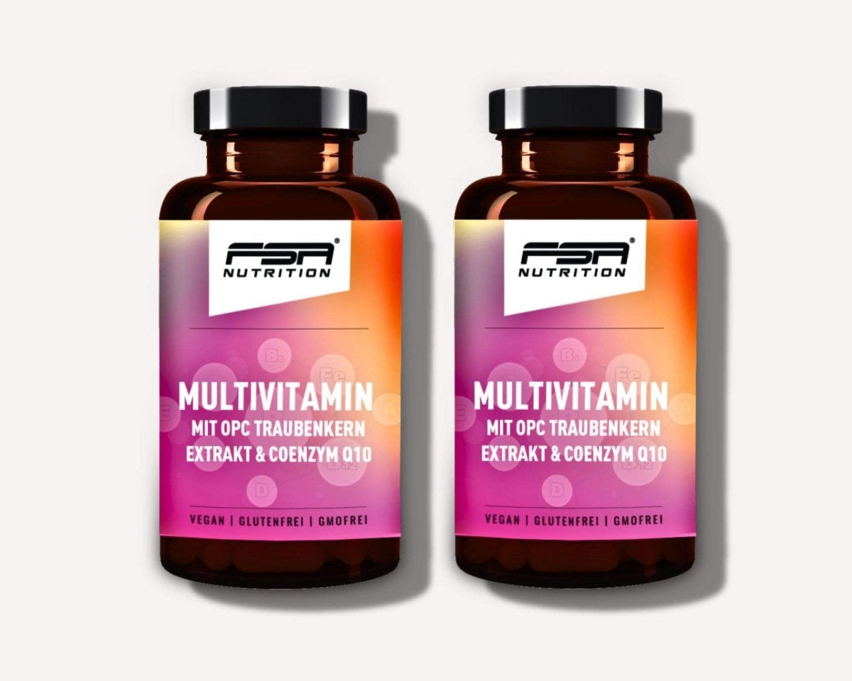 FSA NUTRITION - Multivitamin mit OPC Traubenkern Extrakt & Coenzym Q10 - 60 Kapseln - 2er Spar - Set