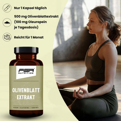 FSA NUTRITION - Olivenblatt Extrakt im Glas - 60 Kapseln