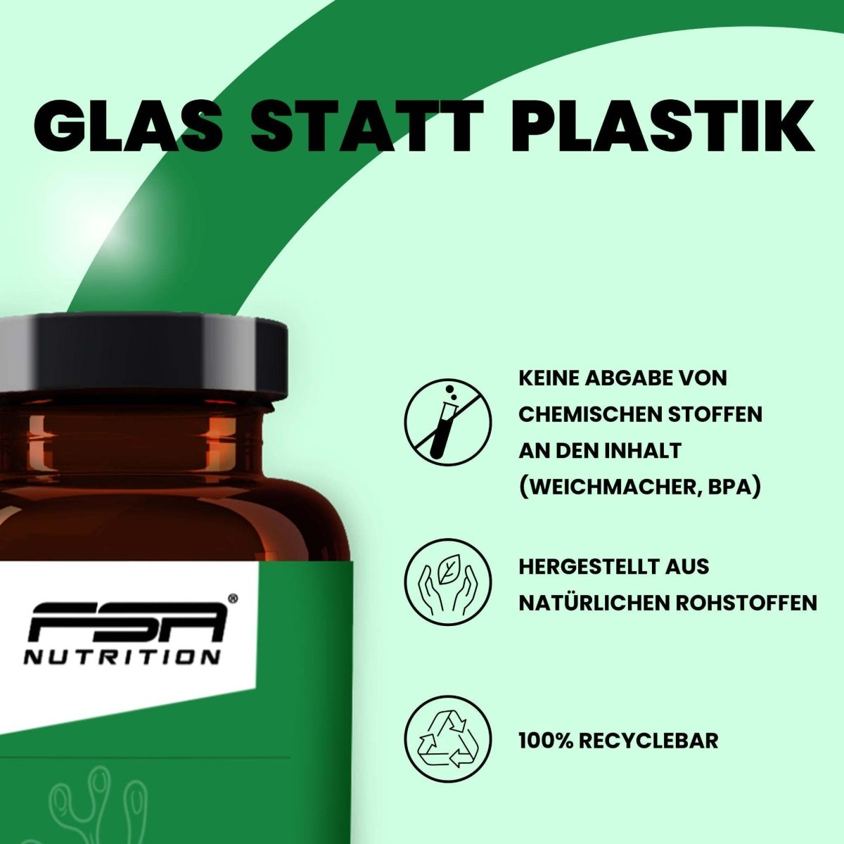 FSA NUTRITION - Omega 3 DHA + EPA aus Algenöl im Glas - 60 Kapseln