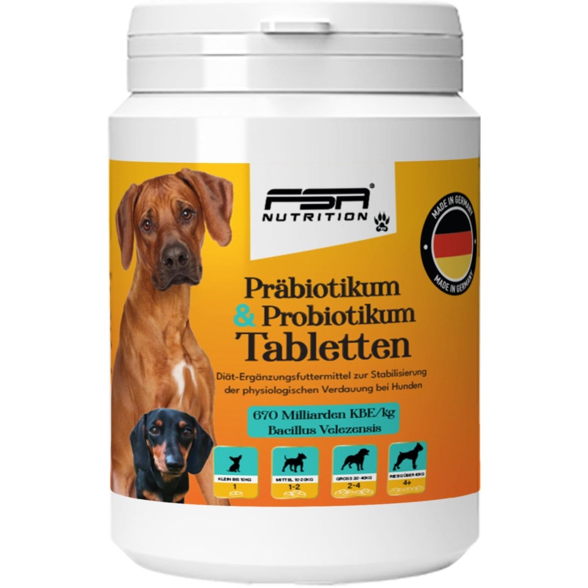 FSA NUTRITION - Präbiotikum & Probiotikum Tabletten für Hunde