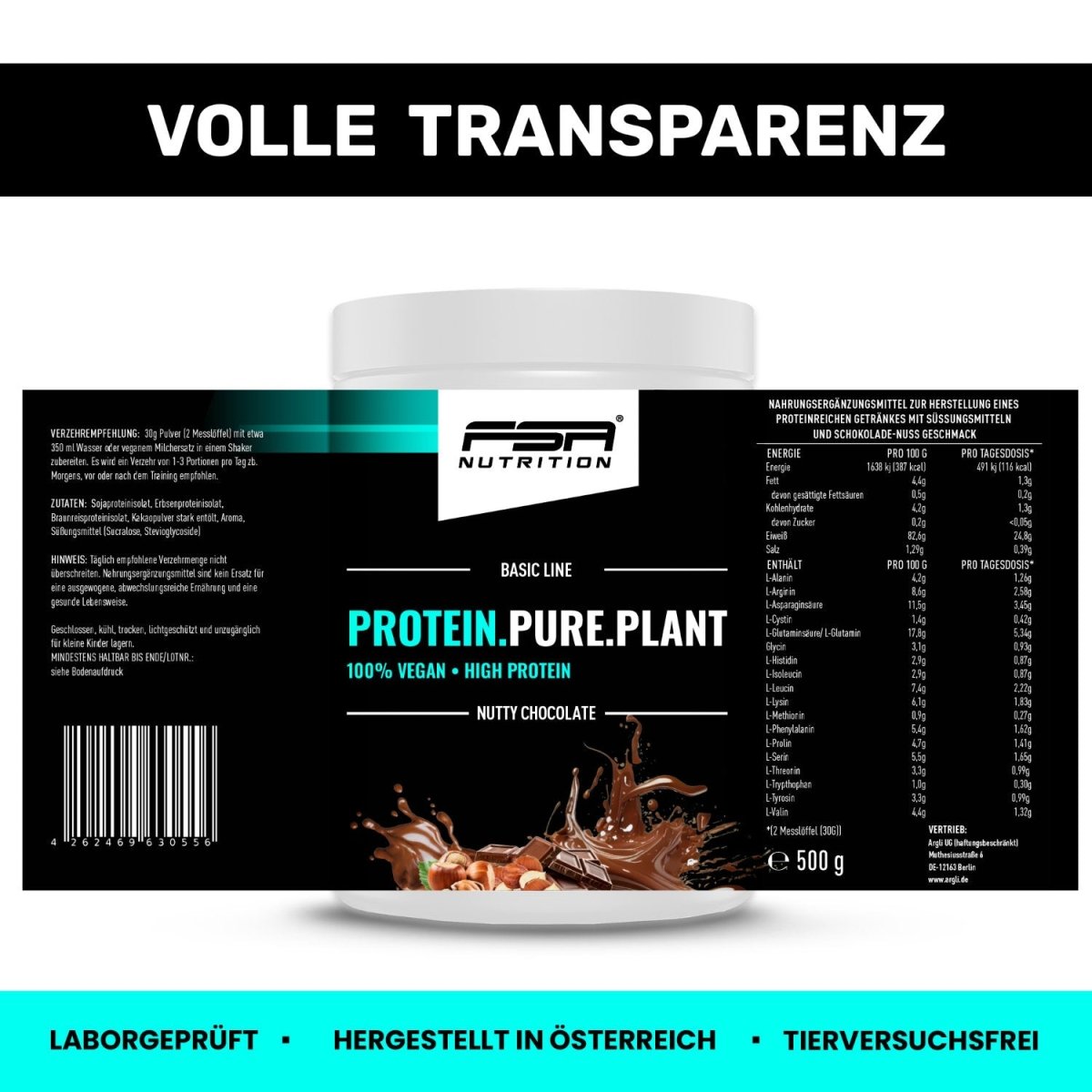 FSA NUTRITION - Protein Pure Plant - veganes Pulver Pulver