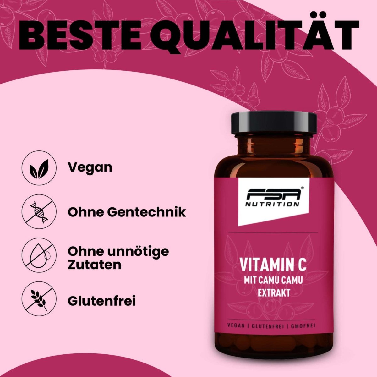FSA NUTRITION - Set Magnesium + Zink + Vitamin C CamuCamu + Vitamin D3 + Vitamin K2 - MK7