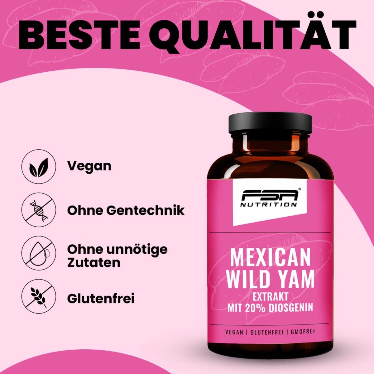 FSA NUTRITION - Set Yamswurzel Mexican Wild Yam + Eisen & Vitamin C