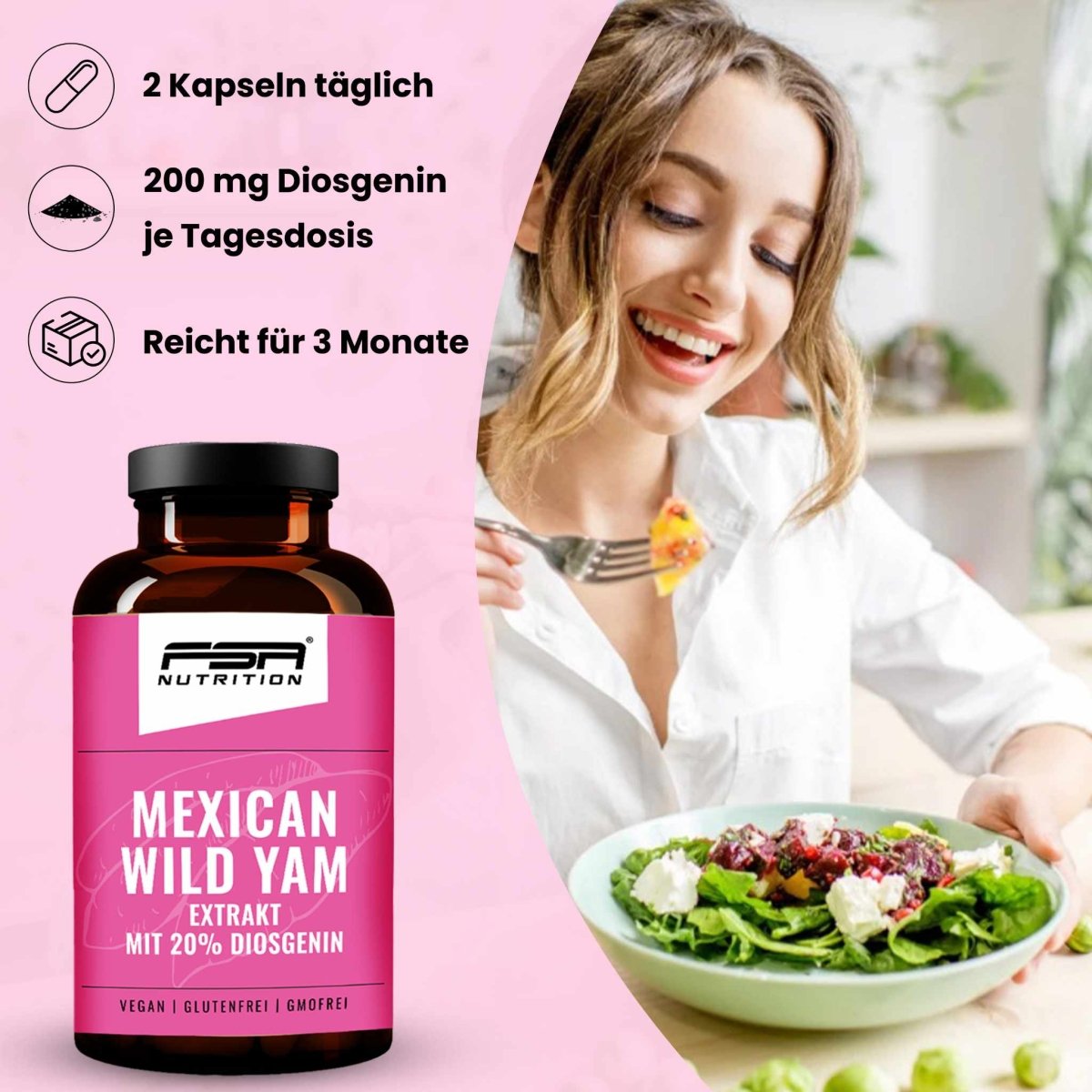 FSA NUTRITION - Set Yamswurzel Mexican Wild Yam + Eisen & Vitamin C