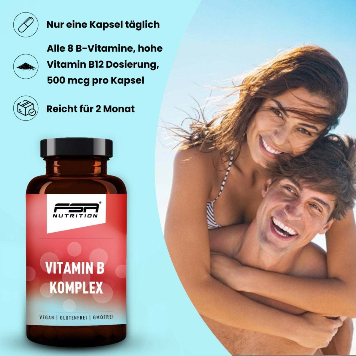 FSA NUTRITION - Vitamin B Komplex im Glas - 60 Kapseln