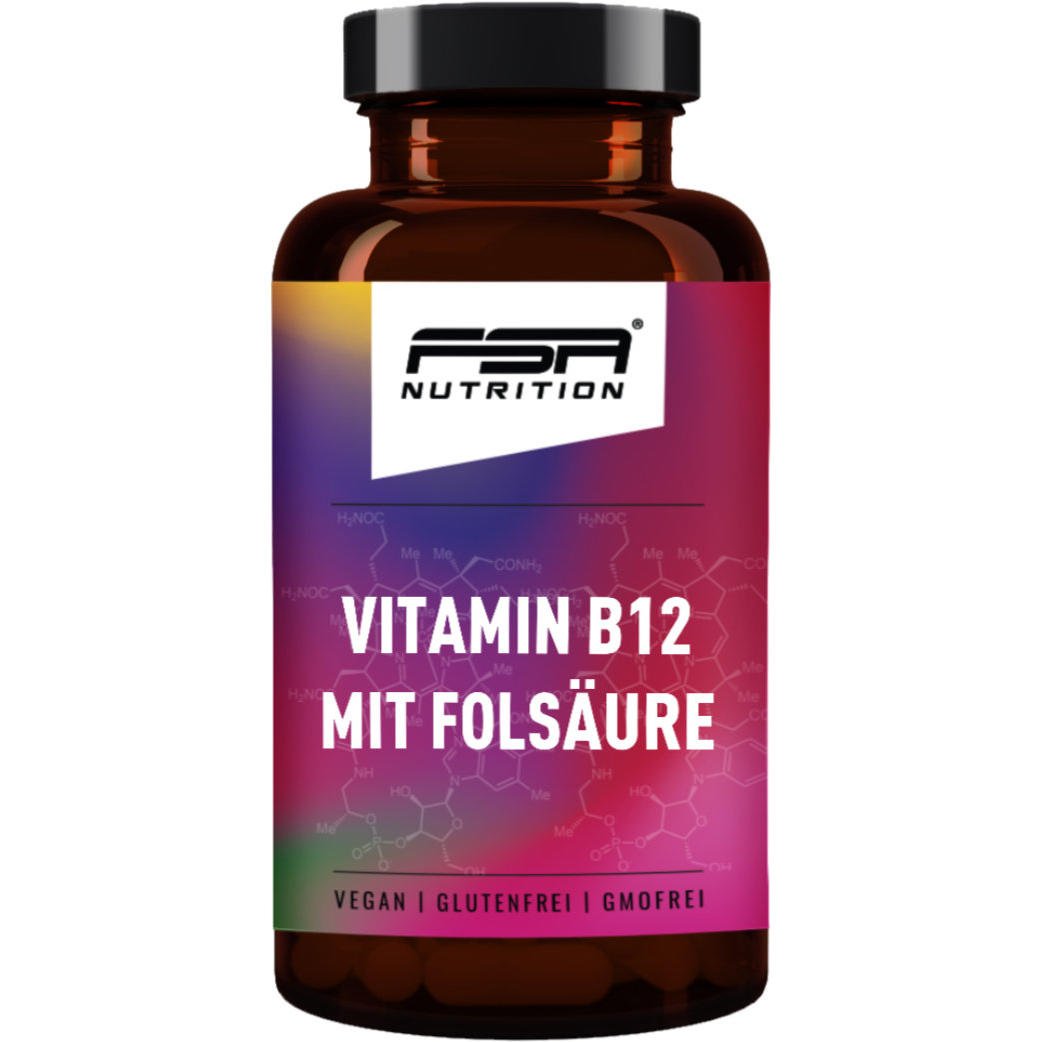 FSA NUTRITION - Vitamin B12 mit Folsäure im Glas - 180 Tabletten