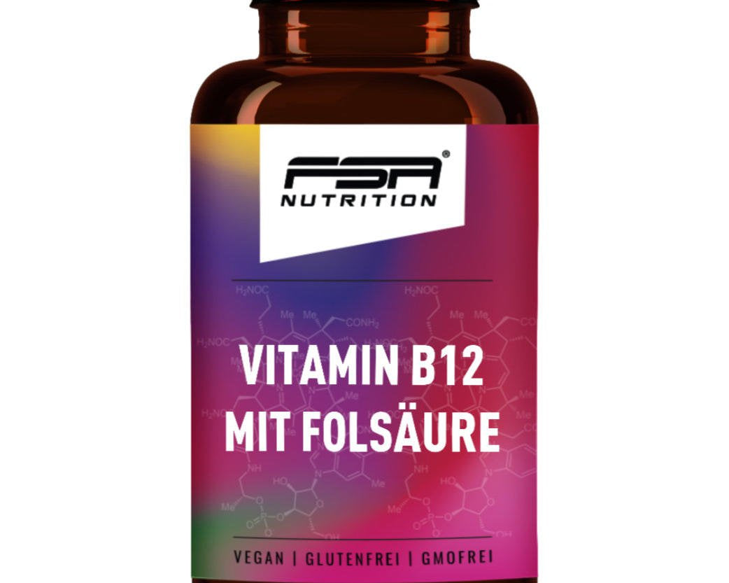 FSA NUTRITION - Vitamin B12 mit Folsäure im Glas - 180 Tabletten