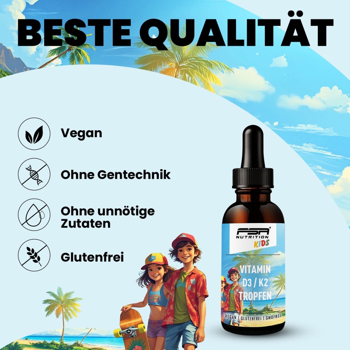 FSA NUTRITION - Vitamin D3 K2 - MK7 Kids Tropfen - 30ml