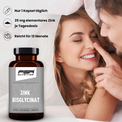FSA NUTRITION - Zink Bisglycinat 25mg im Glas - 365 Tabletten